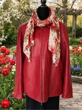 Danier Red Leather Jacket